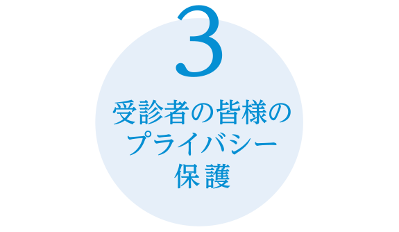 受診者の皆様のプライバシー保護